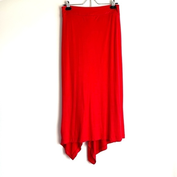 Michael Kors Flowy Red Asymmetrical Midi Skirt - Extra Small - Picture 2 of 11